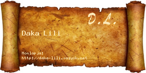 Daka Lili névjegykártya